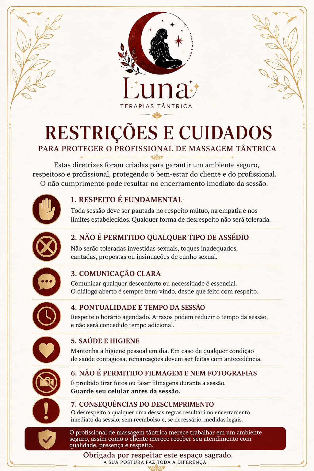 Restrições e cuidados para proteger o profissional de massagem tântrica